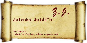 Zelenka Jolán névjegykártya